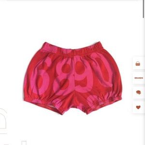 NUNUNU Red Numbered Yoga Shorts